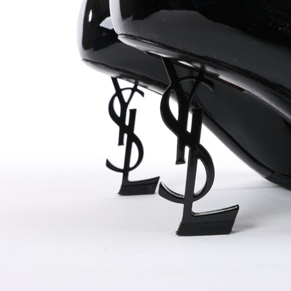 Bottines Saint Laurent Paris Opium en cuir verni noir AU484171, pointure 37,5 EU