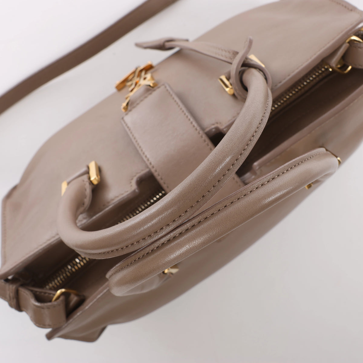 Saint Laurent Paris Baby Cabas Leather 2Way Handbag Beige 424868