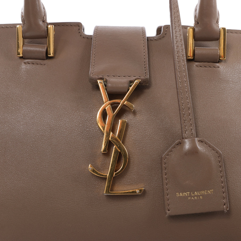 Saint Laurent Paris Baby Cabas Leather 2Way Handbag Beige 424868