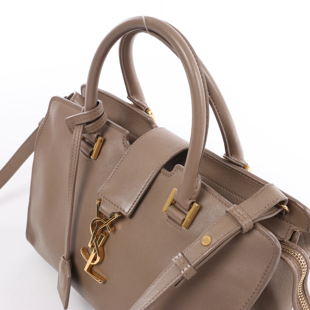 Saint Laurent Paris Baby Cabas Leather 2Way Handbag Beige 424868