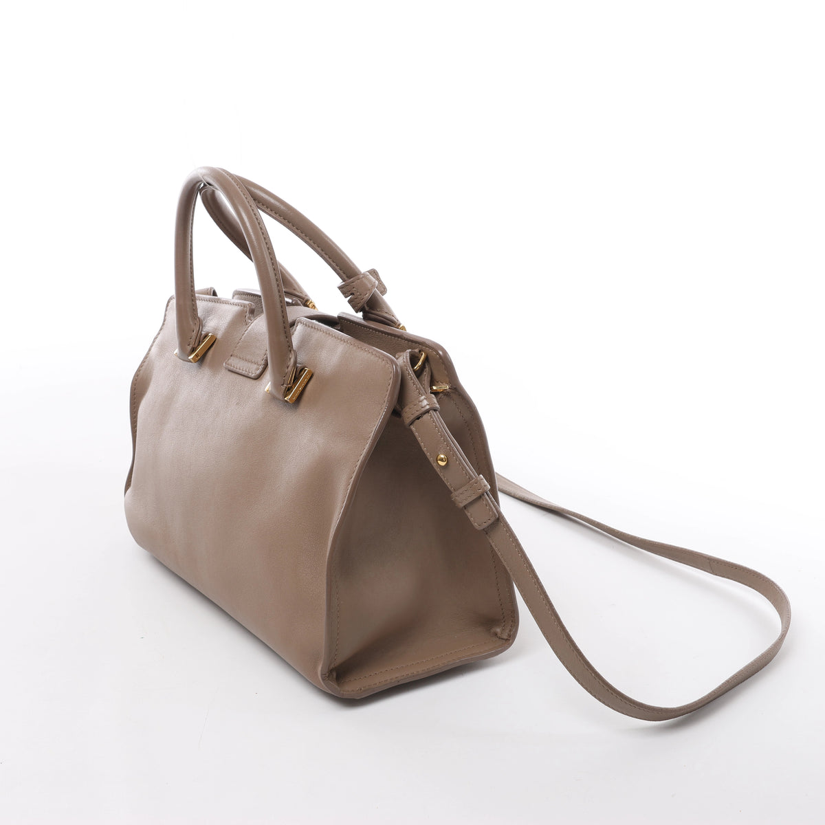 Saint Laurent Paris Baby Cabas Leather 2Way Handbag Beige 424868