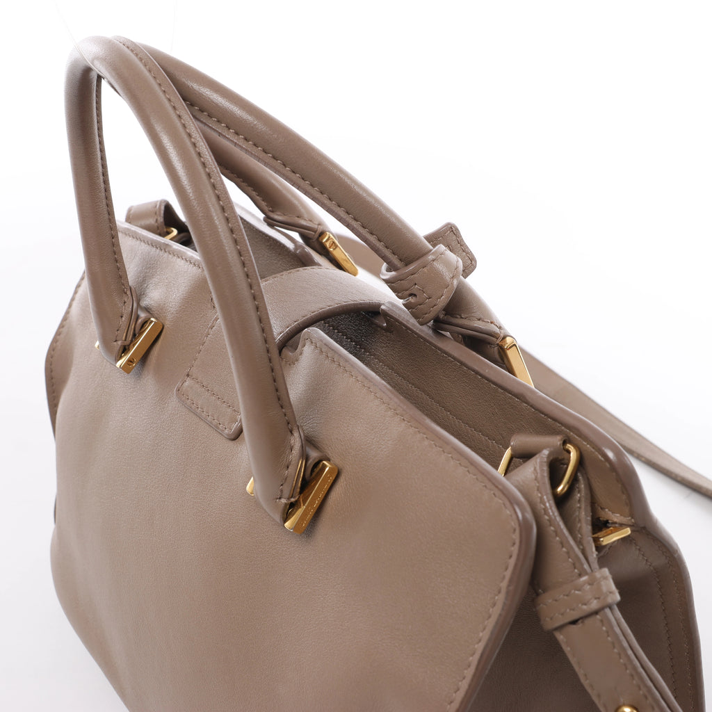 Saint Laurent Paris Baby Cabas Leather 2Way Handbag Beige 424868