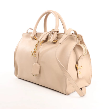 Saint Laurent Paris Baby Cabas Leather 2Way Handbag in Beige 394461