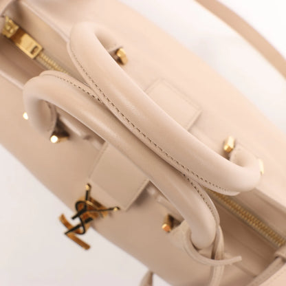Saint Laurent Paris Baby Cabas Leather 2Way Handbag in Beige 394461
