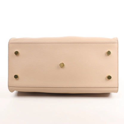 Saint Laurent Paris Baby Cabas Leather 2Way Handbag in Beige 394461