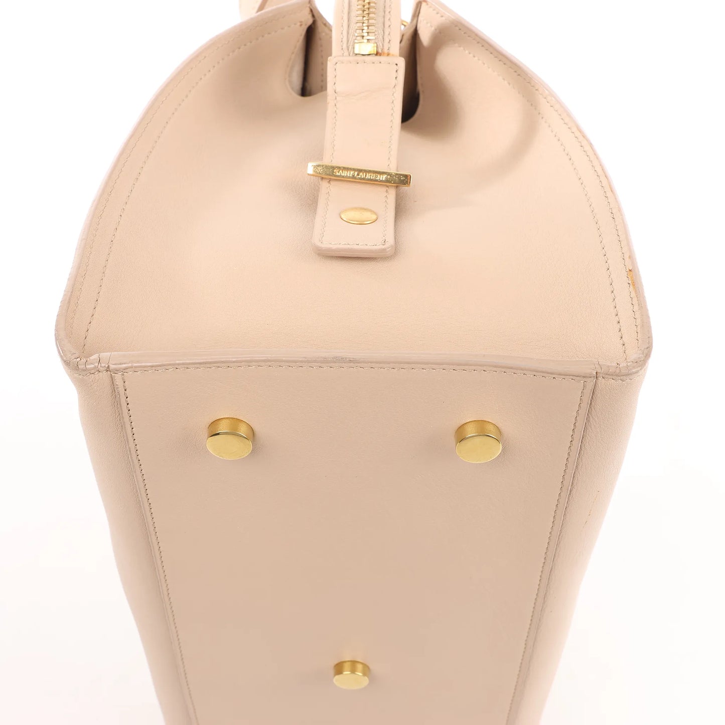 Saint Laurent Paris Baby Cabas Leather 2Way Handbag in Beige 394461