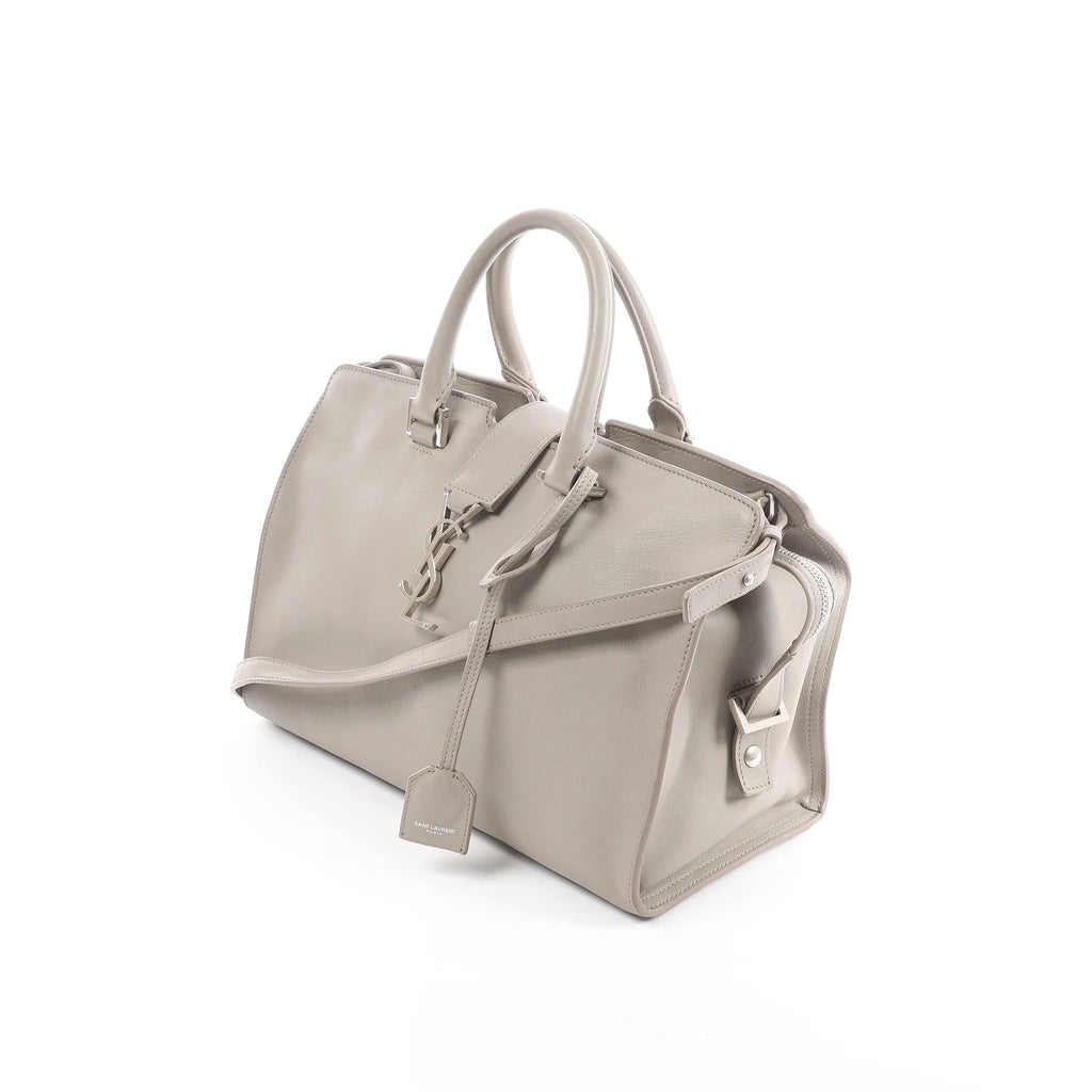 Saint Laurent Paris Baby Cabas Leather 2Way Handbag in Gray 424869