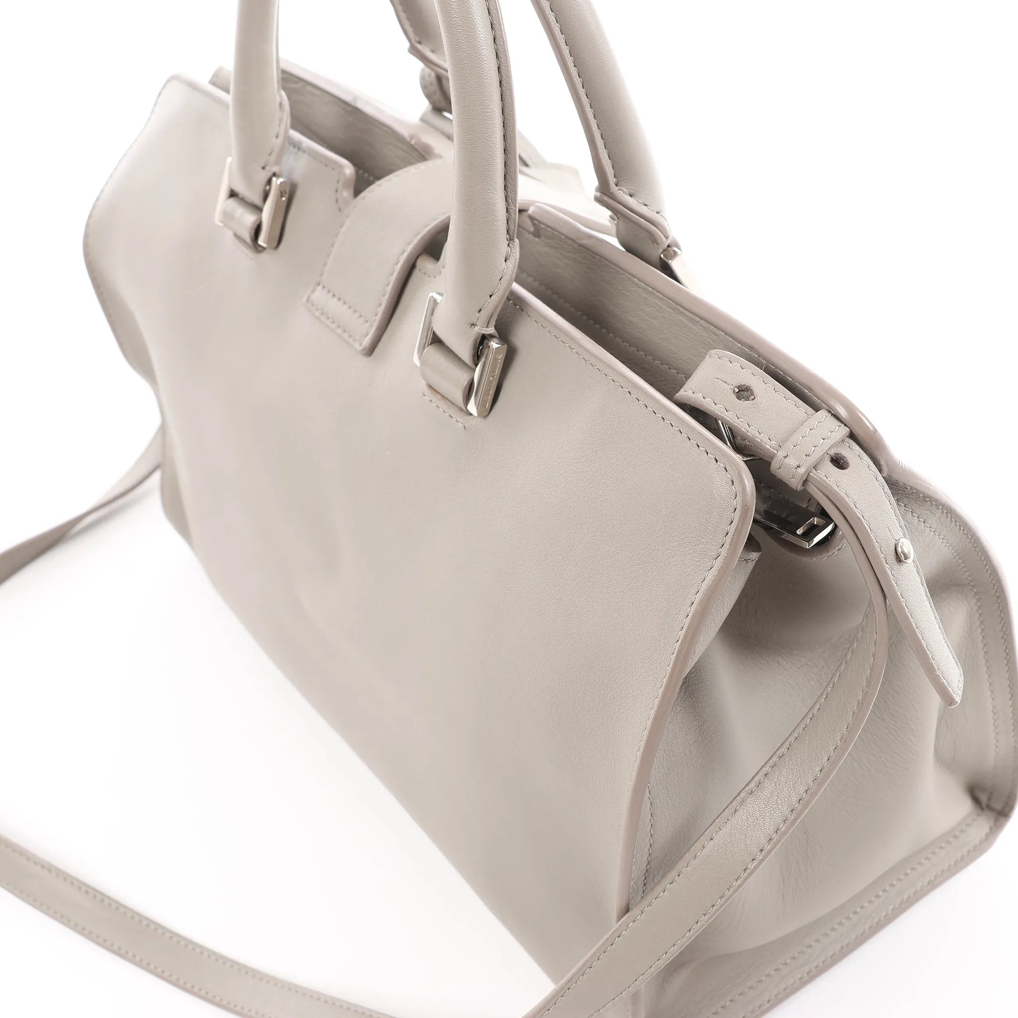 Saint Laurent Paris Baby Cabas Leather 2Way Handbag in Gray 424869