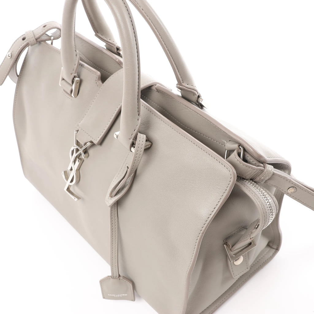 Saint Laurent Paris Baby Cabas Leather 2Way Handbag in Gray 424869