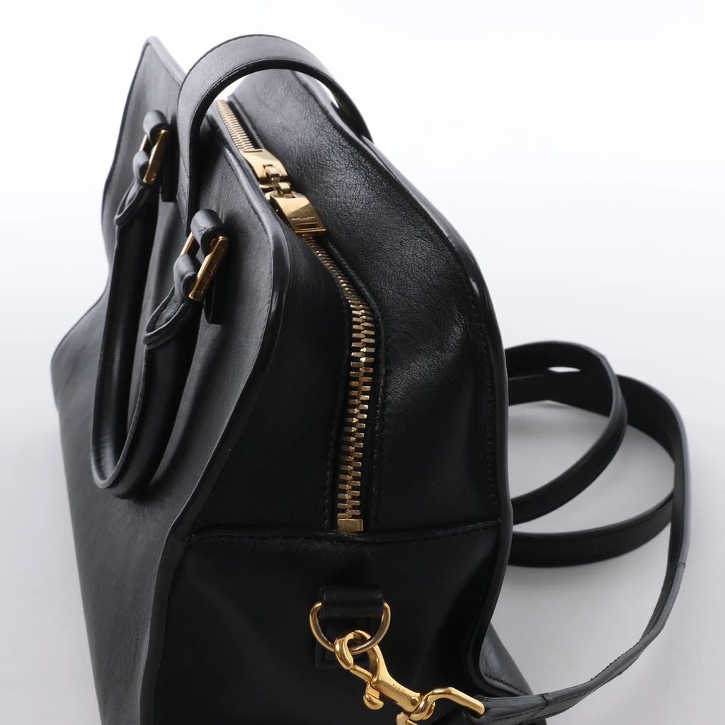 Saint Laurent Paris Baby Cabas Leather Handbag in Black 372087