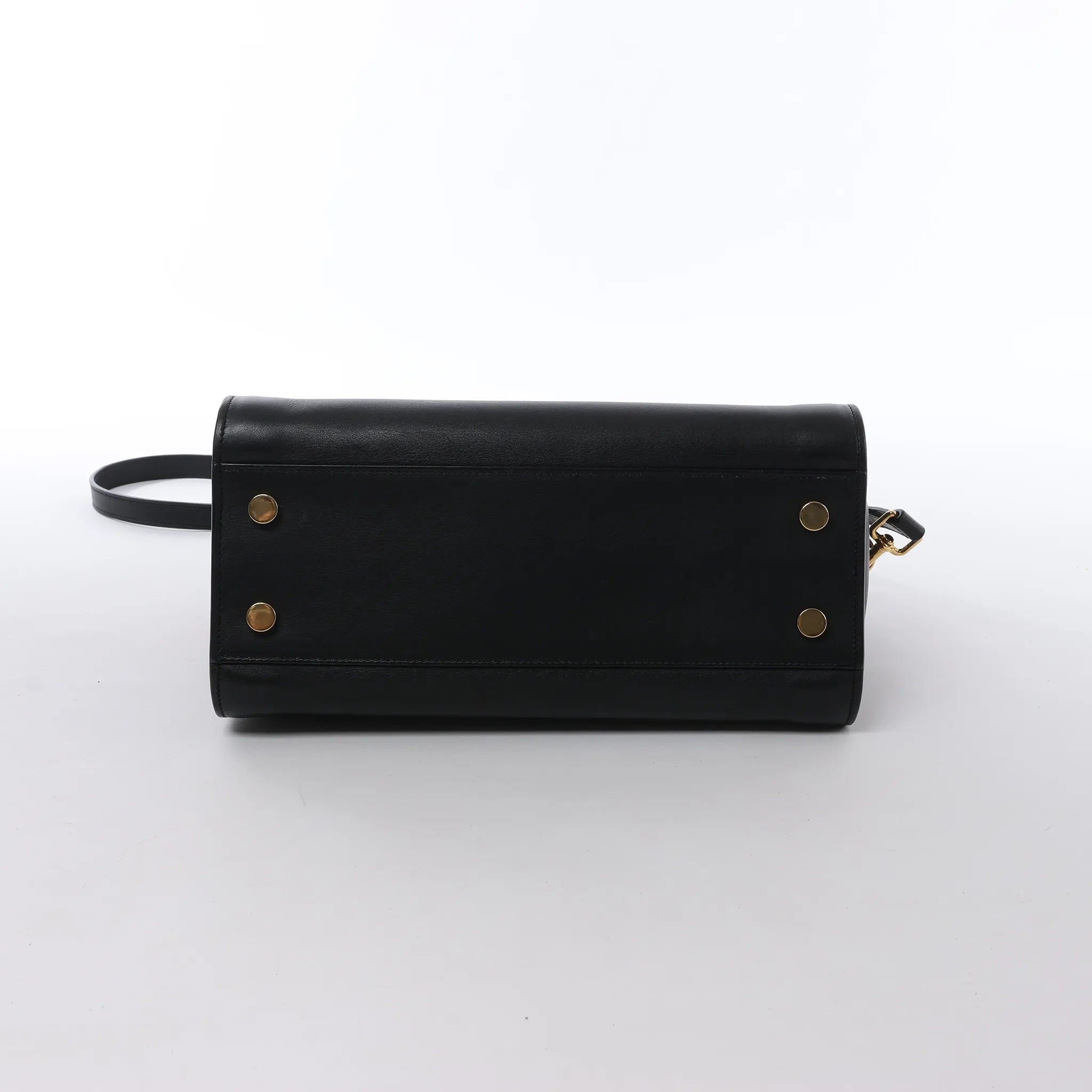 Saint Laurent Paris Baby Cabas Leather Handbag in Black 372087