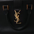Saint Laurent Paris Baby Cabas Leather Handbag in Black 372087