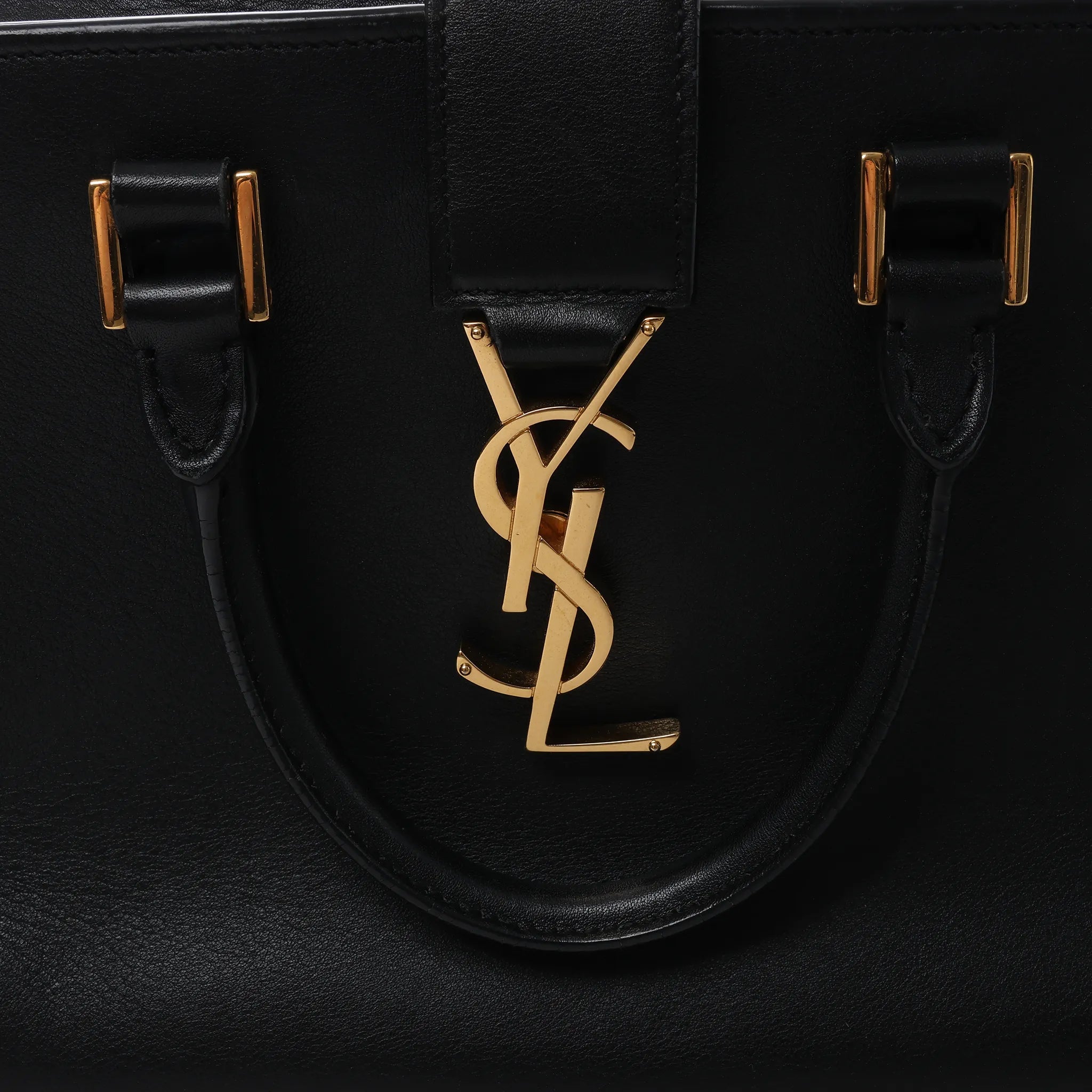 Saint Laurent Paris Baby Cabas Leather Handbag in Black 372087