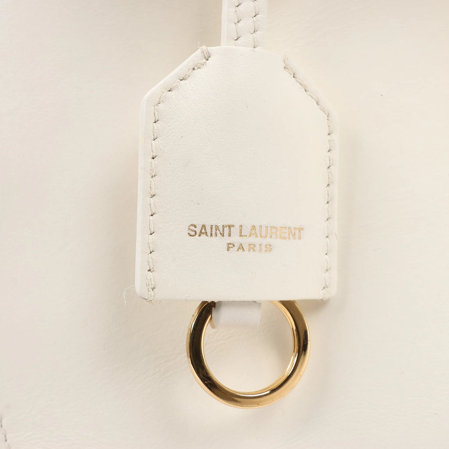 Saint Laurent Paris Monogram Cabas Leather 2Way Handbag in White 472466