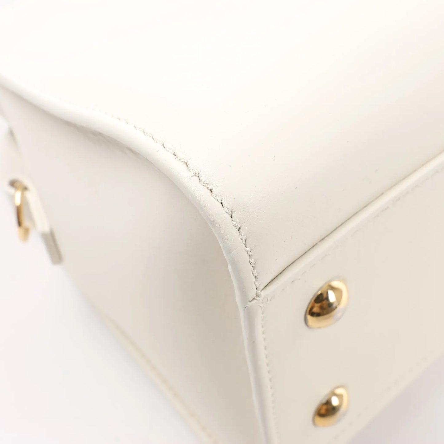 Saint Laurent Paris Monogram Cabas Leather 2Way Handbag in White 472466