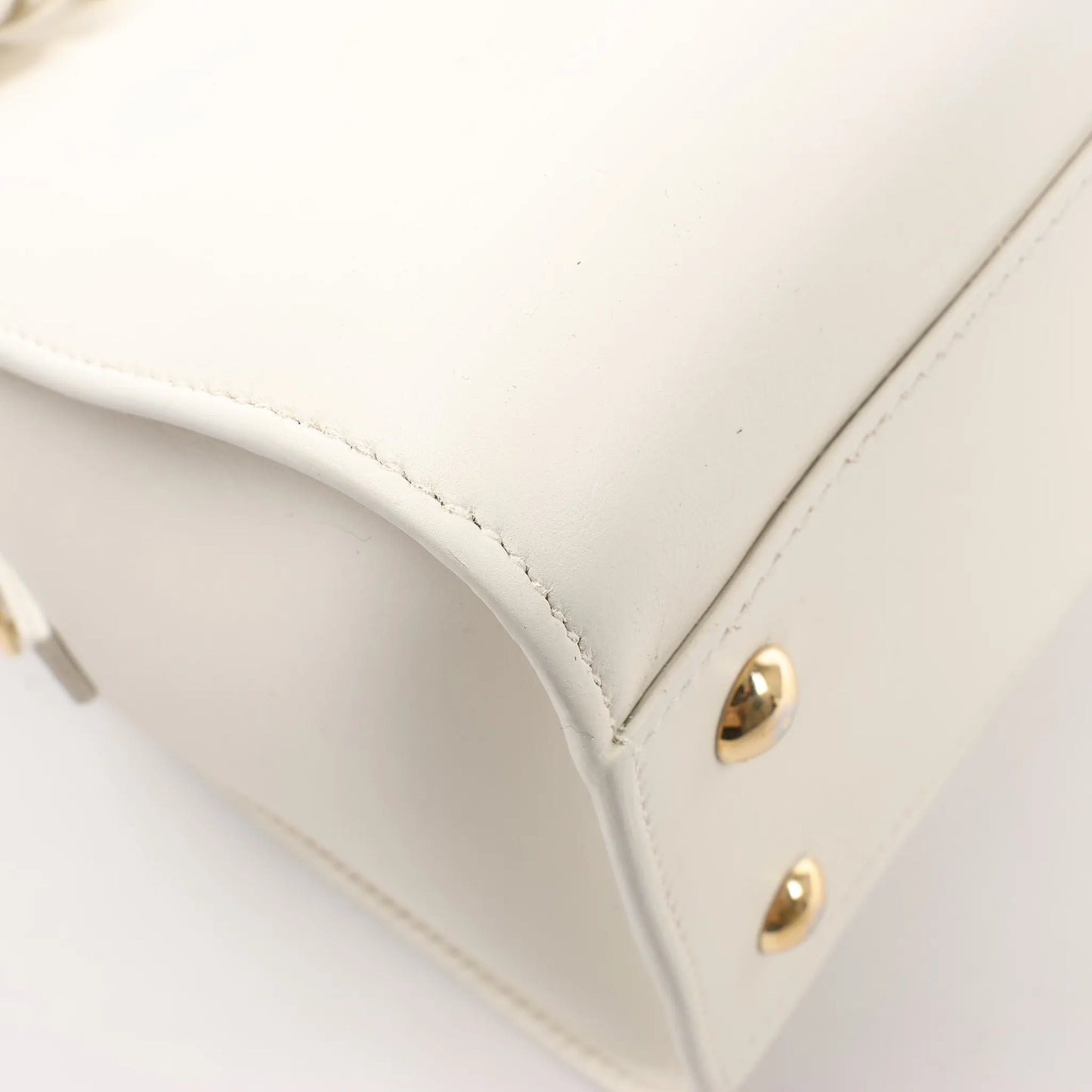 Saint Laurent Paris Monogram Cabas Leather 2Way Handbag in White 472466