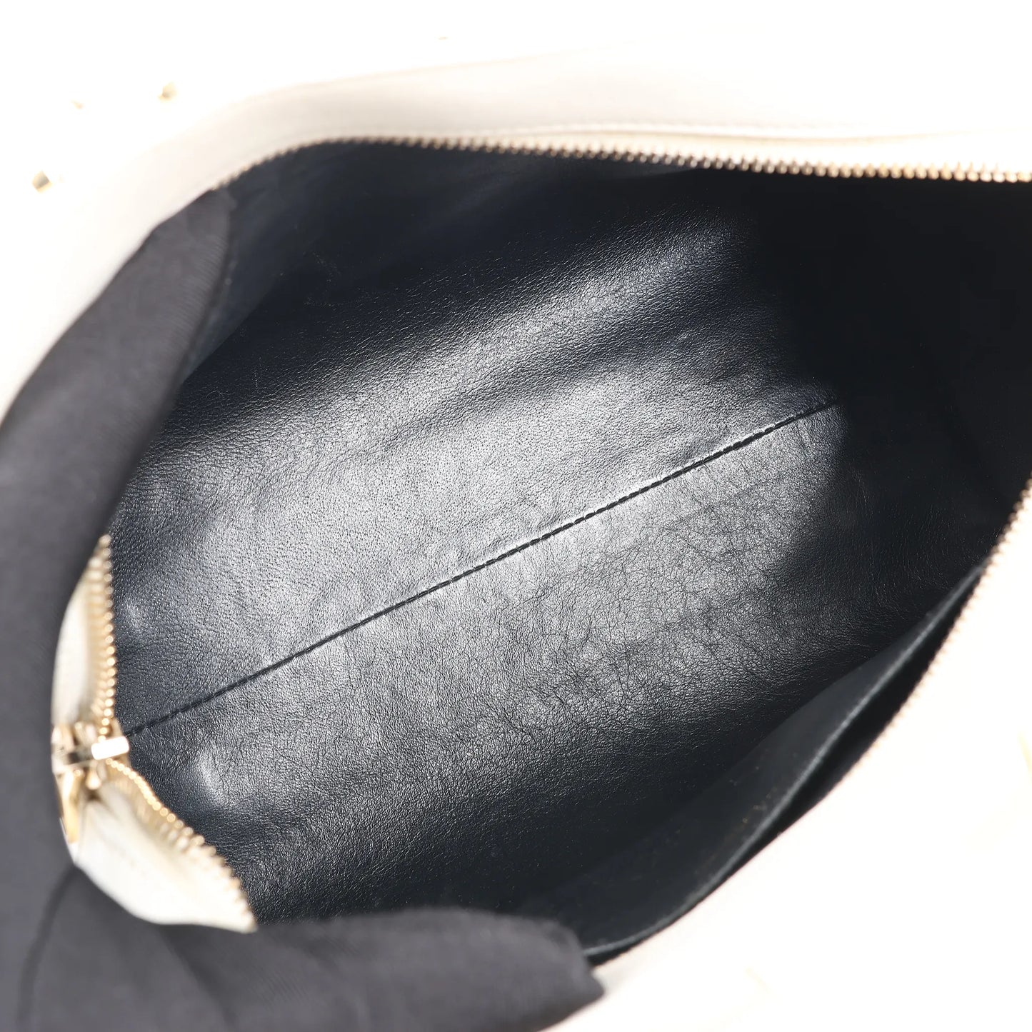 Saint Laurent Paris Monogram Cabas Leather 2Way Handbag in White 472466