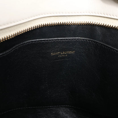 Saint Laurent Paris Monogram Cabas Leather 2Way Handbag in White 472466