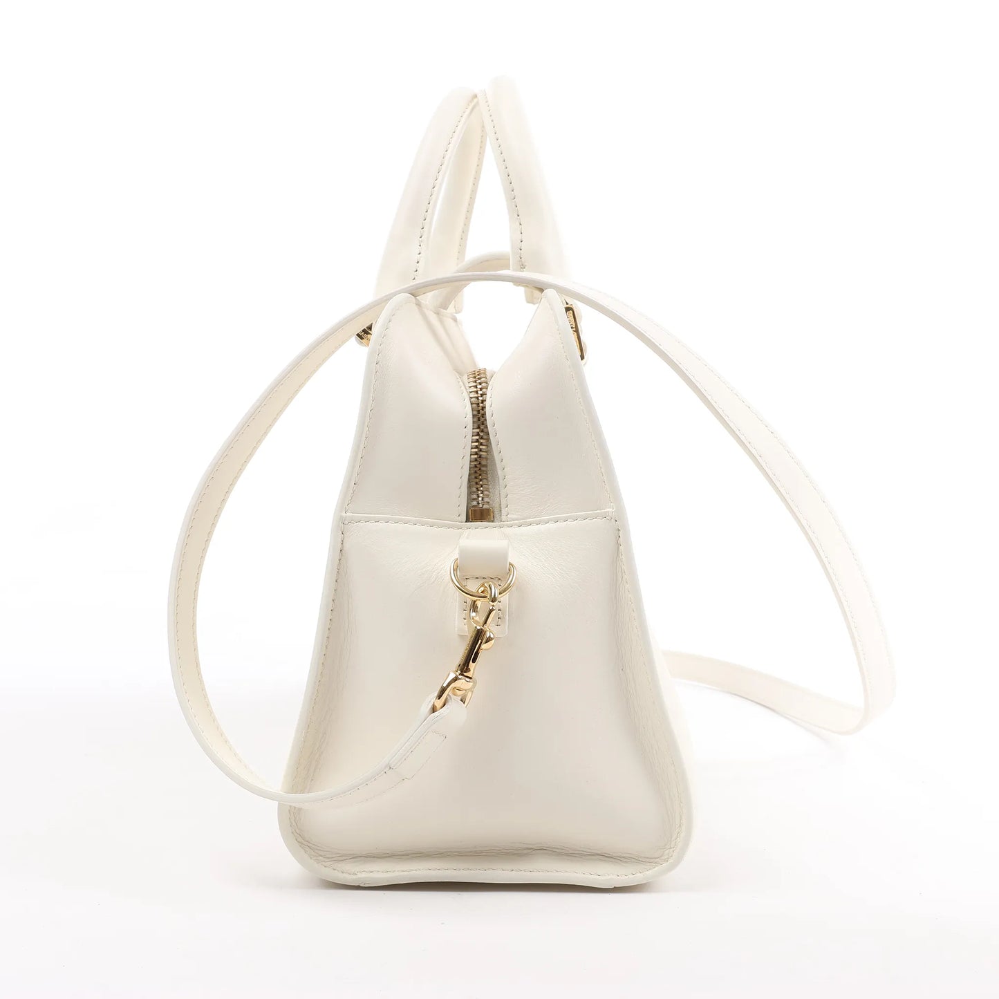 Saint Laurent Paris Monogram Cabas Leather 2Way Handbag in White 472466