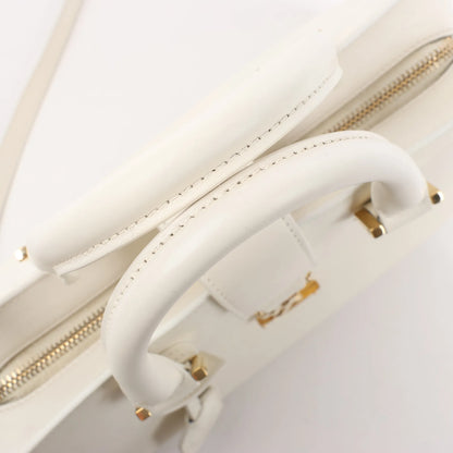 Saint Laurent Paris Monogram Cabas Leather 2Way Handbag in White 472466