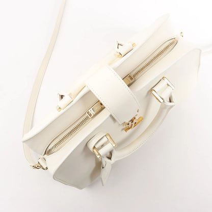 Saint Laurent Paris Monogram Cabas Leather 2Way Handbag in White 472466