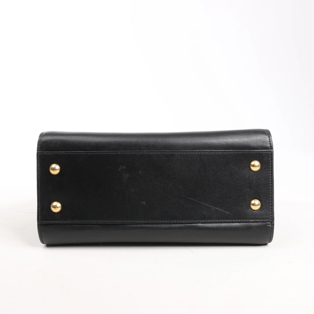 Saint Laurent Paris Baby Cabas Leather Handbag in Black 472466