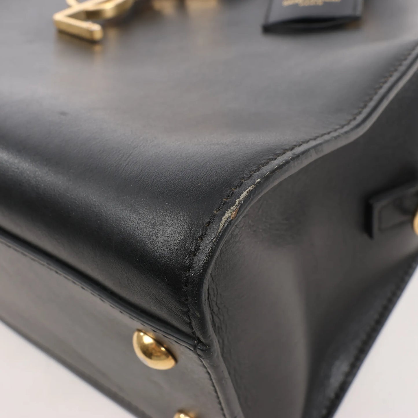 Saint Laurent Paris Baby Cabas Leather Handbag in Black 472466