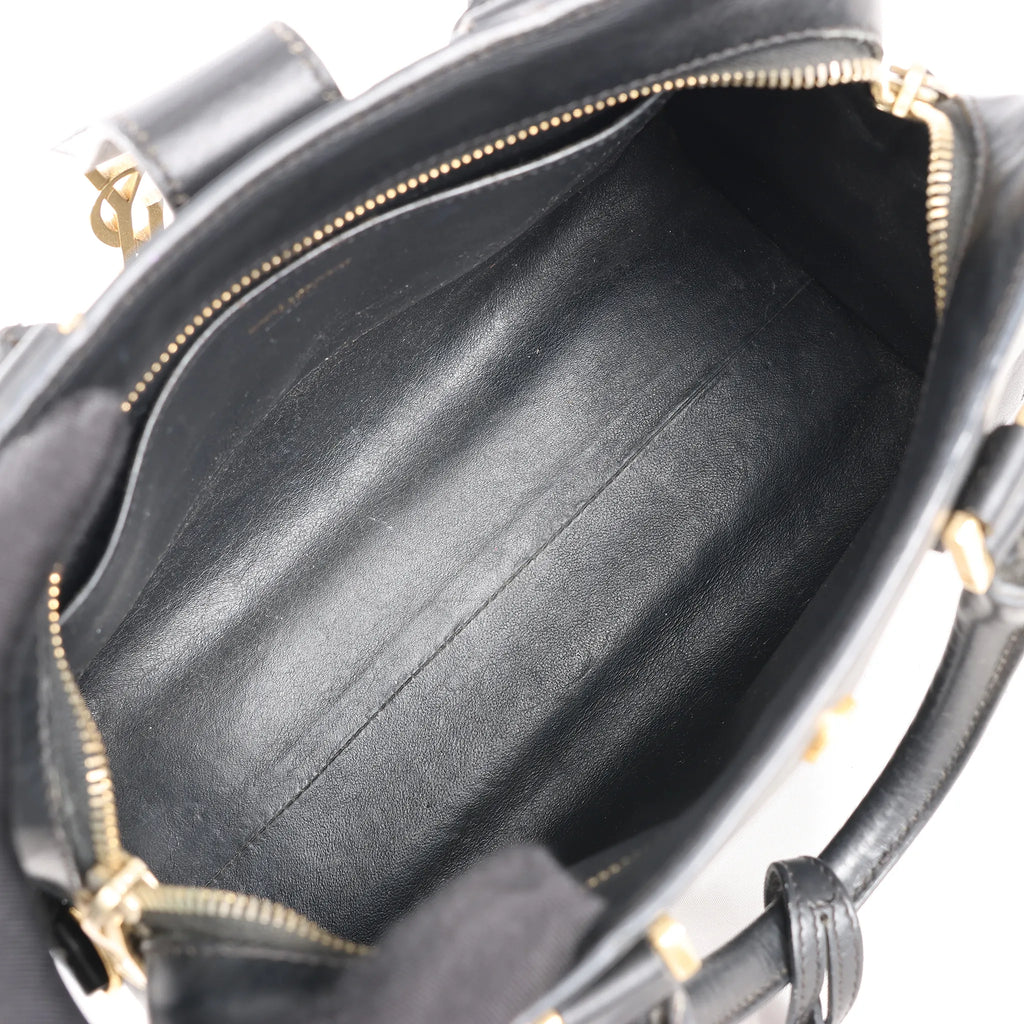 Saint Laurent Paris Baby Cabas Leather Handbag in Black 472466