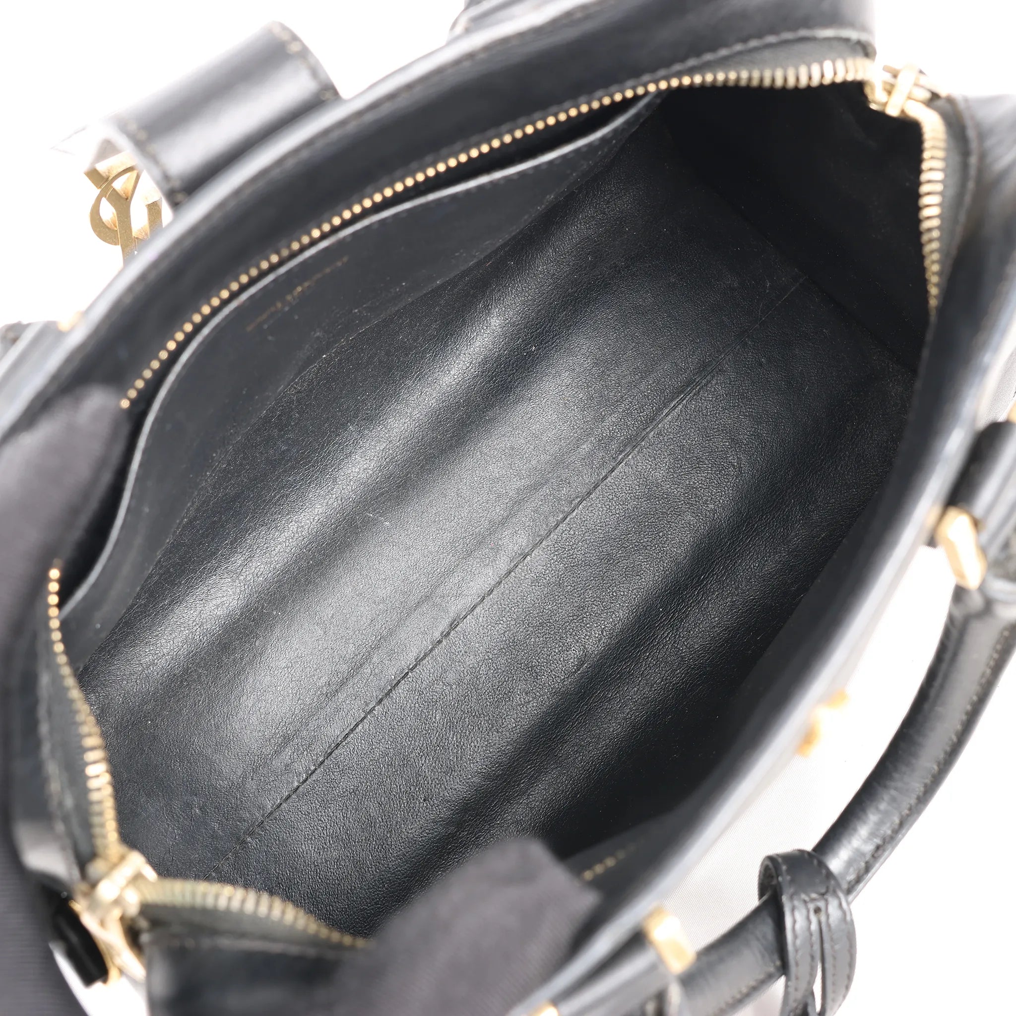 Saint Laurent Paris Baby Cabas Leather Handbag in Black 472466