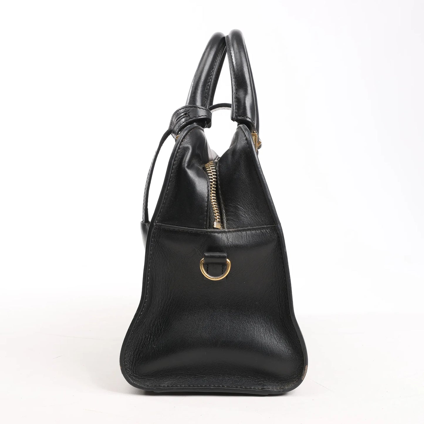 Saint Laurent Paris Baby Cabas Leather Handbag in Black 472466