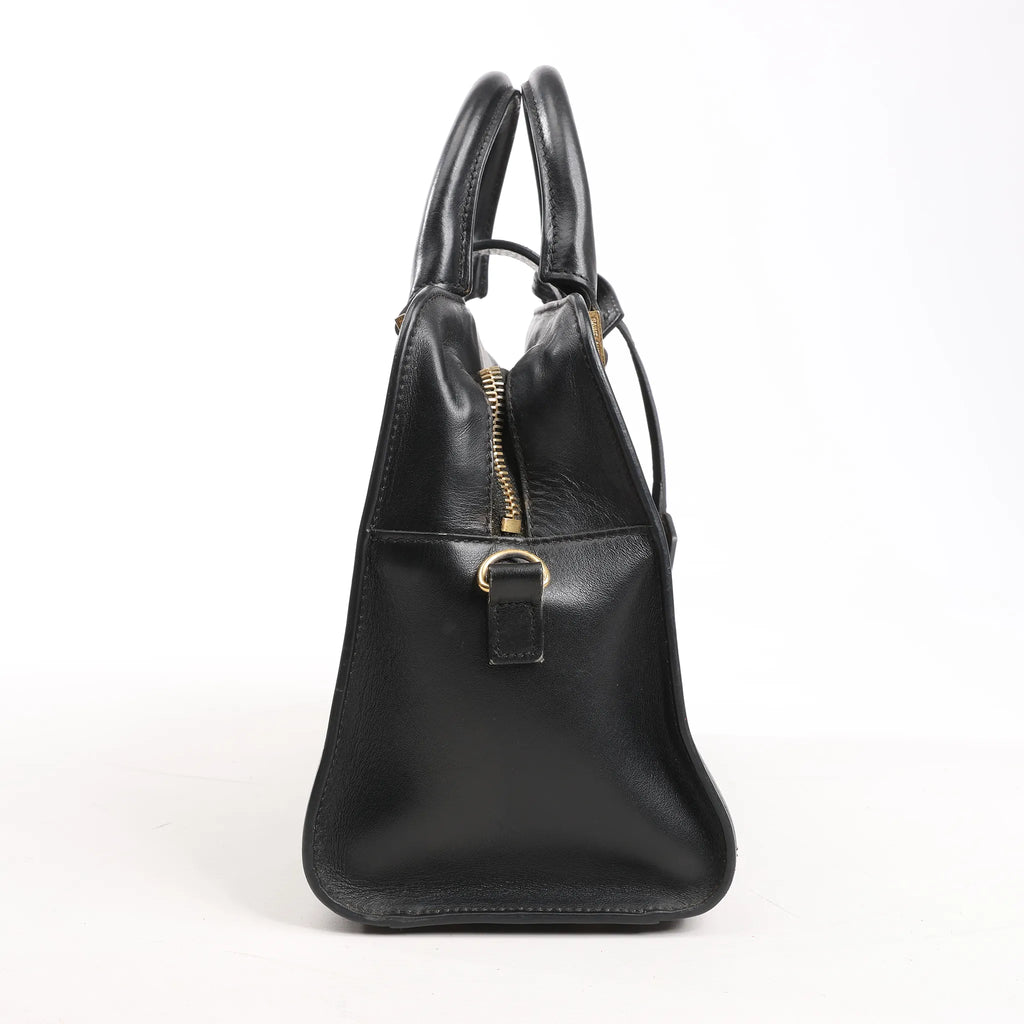 Saint Laurent Paris Baby Cabas Leather Handbag in Black 472466