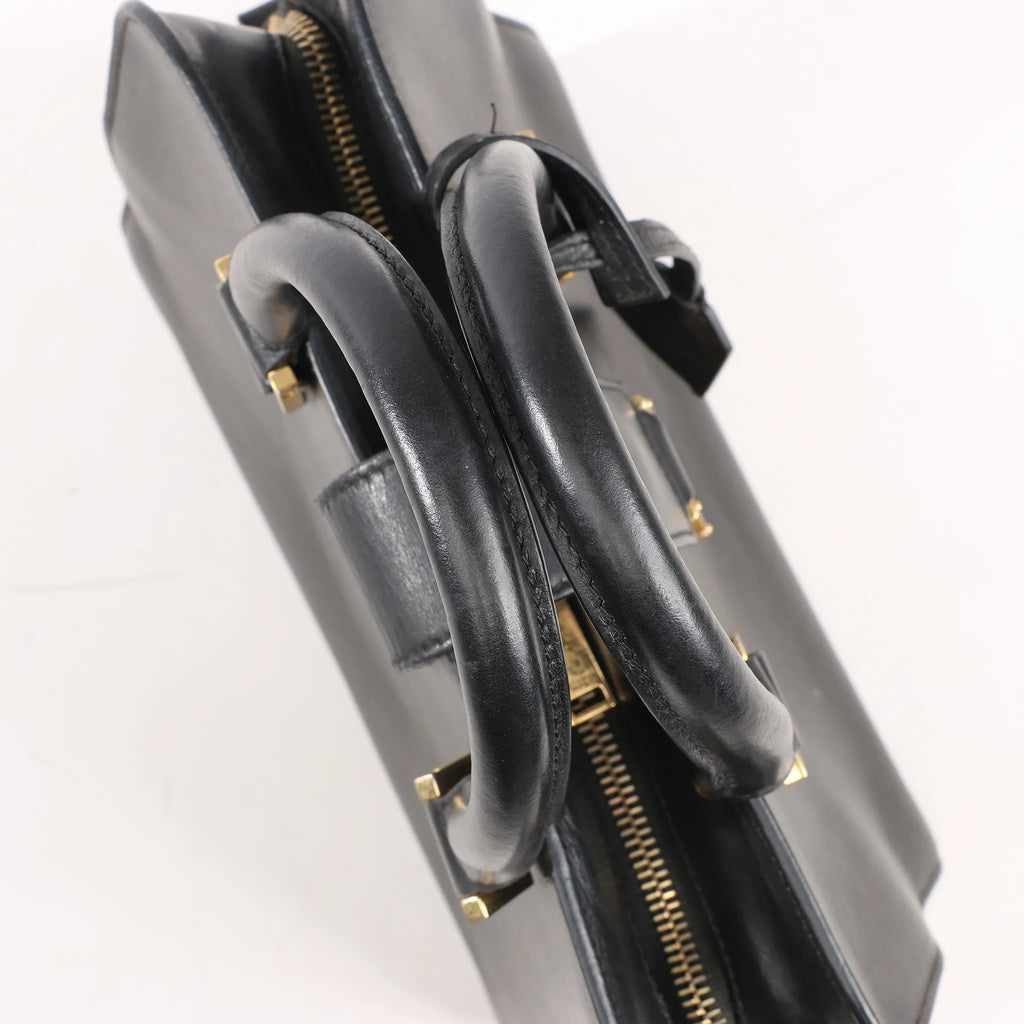 Saint Laurent Paris Baby Cabas Leather Handbag in Black 472466