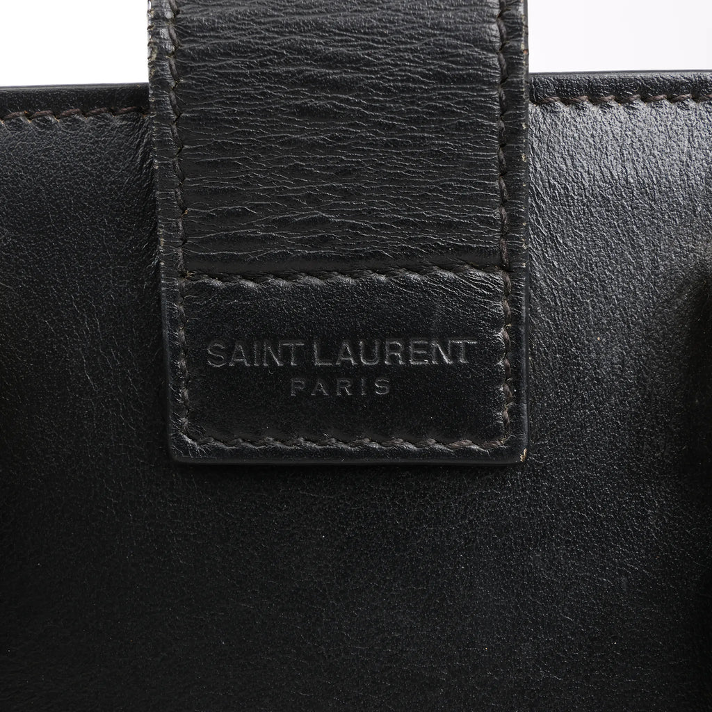 Saint Laurent Paris Baby Cabas Leather Handbag in Black 472466