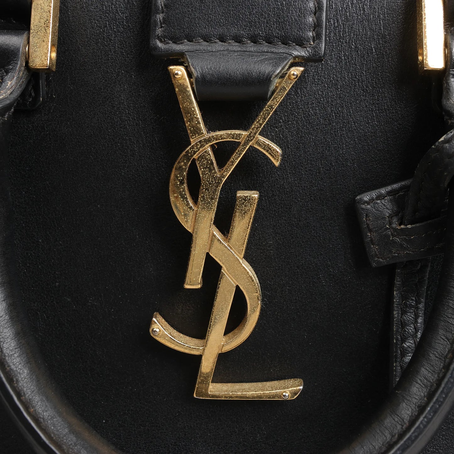 Saint Laurent Paris Baby Cabas Leather Handbag in Black 472466