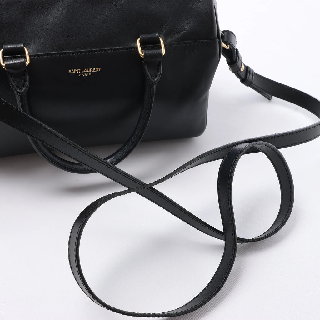 Bolso de mano Saint Laurent Paris Duffle Baby de cuero negro de 2 vías 330958