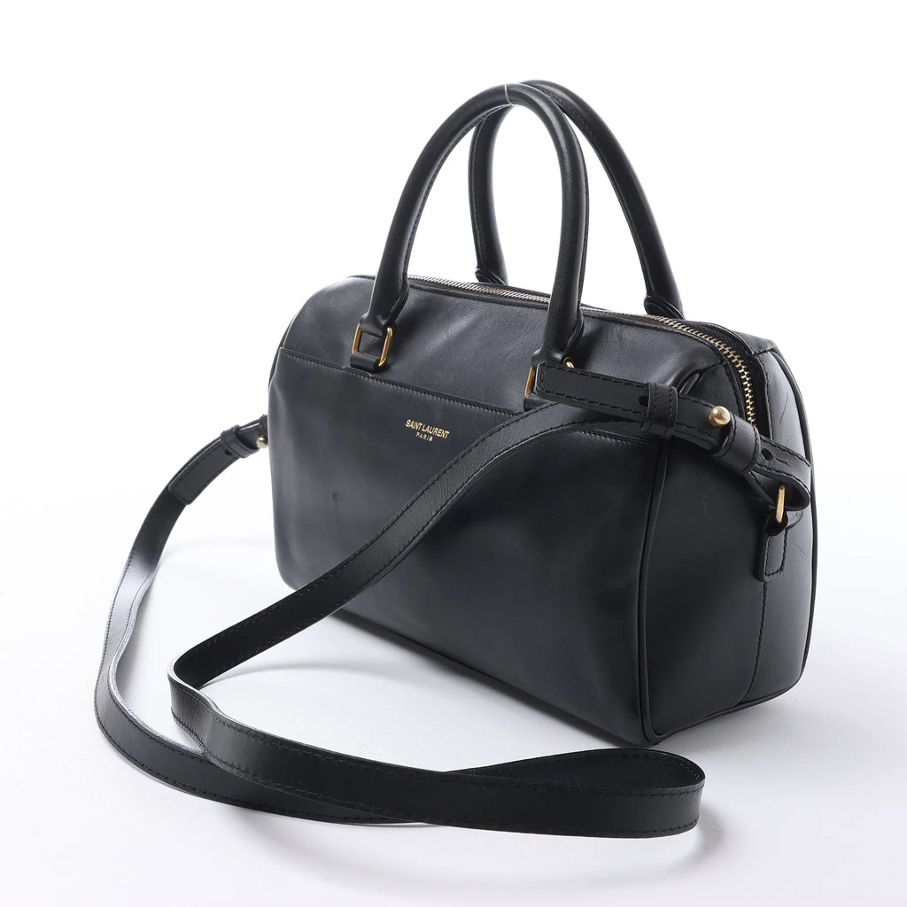 Bolso de mano Saint Laurent Paris Duffle Baby de cuero negro de 2 vías 330958