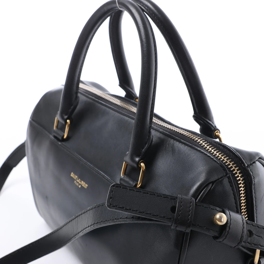 Bolso de mano Saint Laurent Paris Duffle Baby de cuero negro de 2 vías 330958