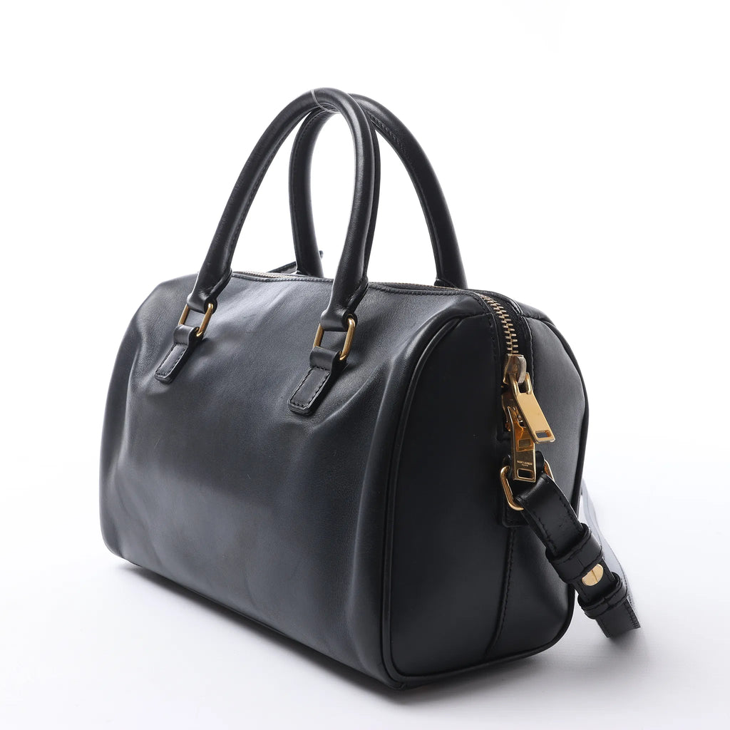 Bolso de mano Saint Laurent Paris Duffle Baby de cuero negro de 2 vías 330958