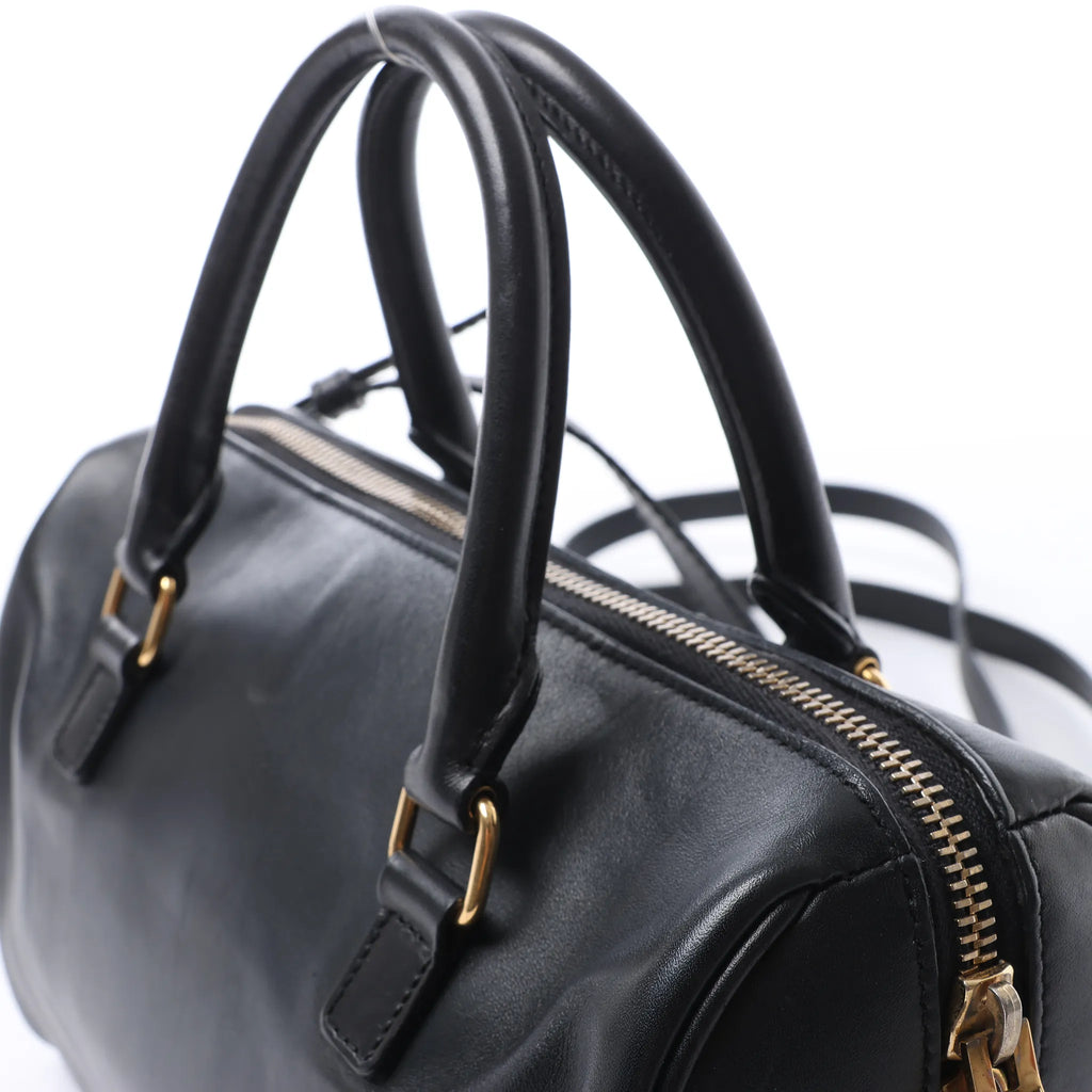 Bolso de mano Saint Laurent Paris Duffle Baby de cuero negro de 2 vías 330958