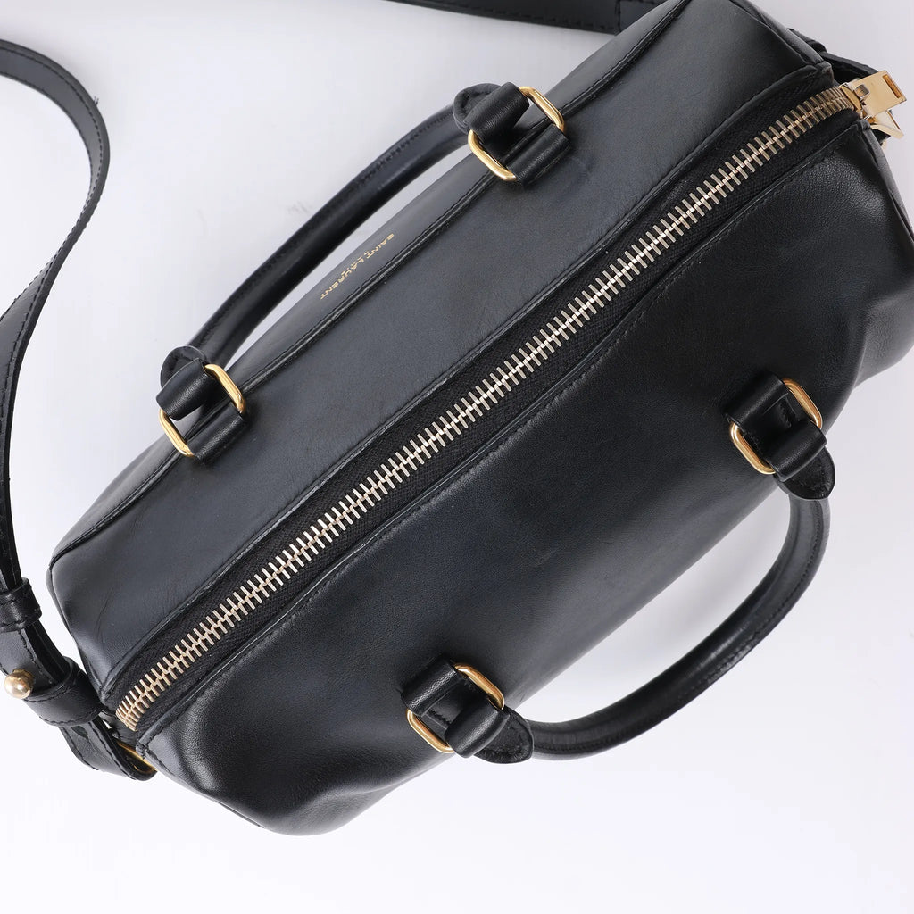 Bolso de mano Saint Laurent Paris Duffle Baby de cuero negro de 2 vías 330958