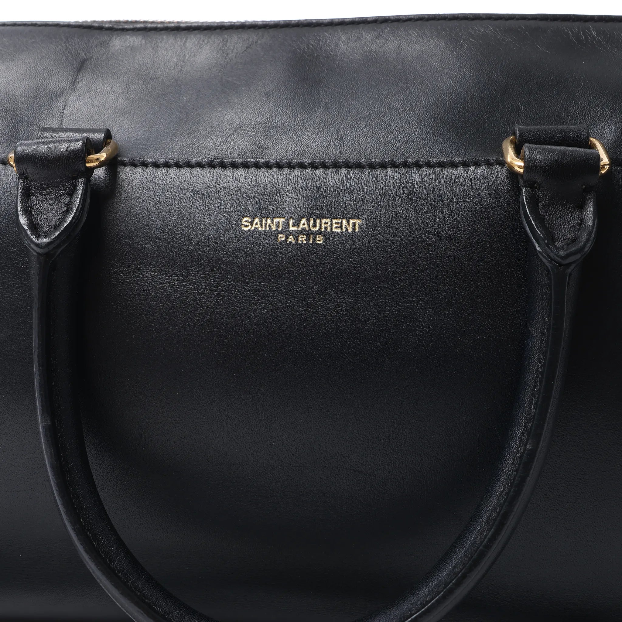 Bolso de mano Saint Laurent Paris Duffle Baby de cuero negro de 2 vías 330958