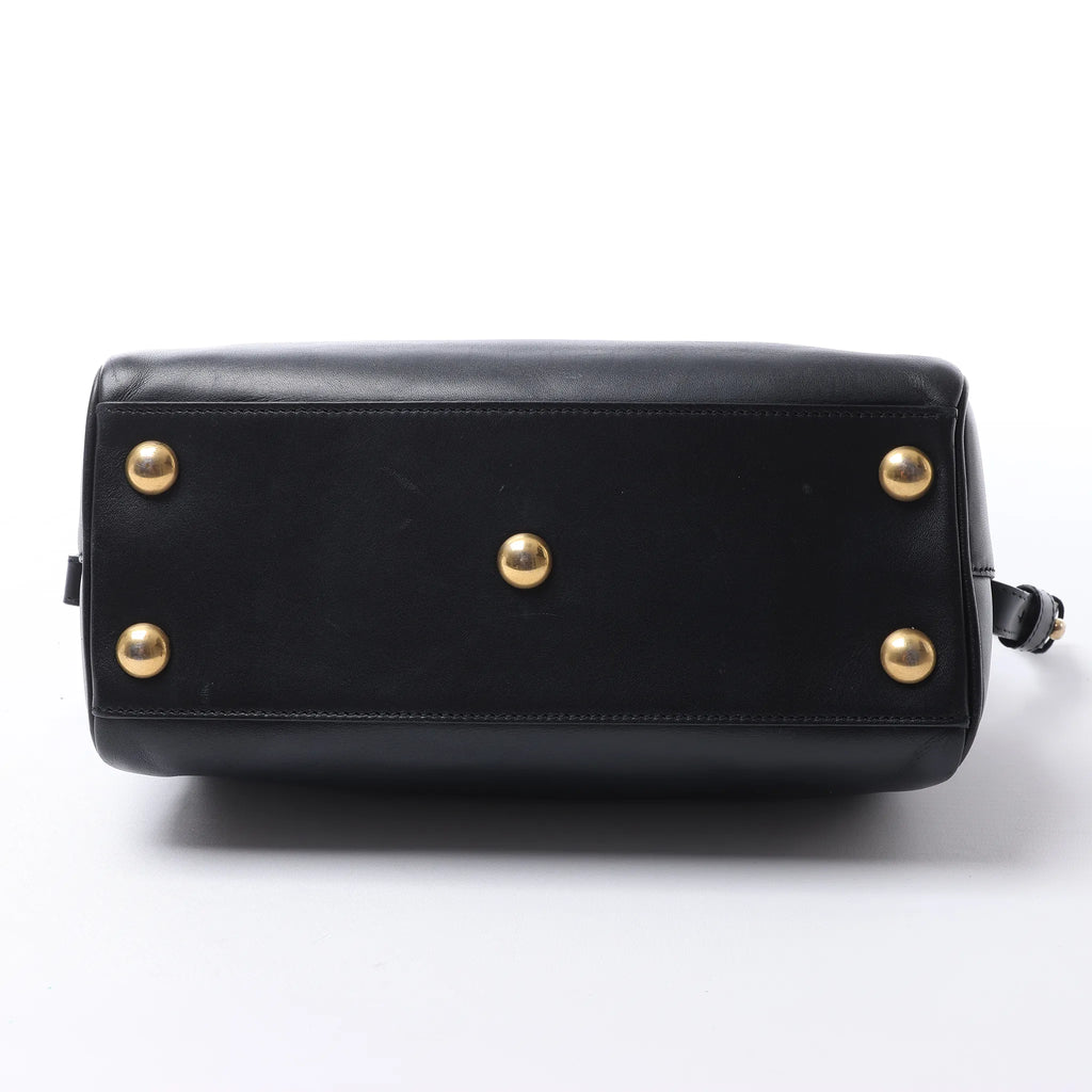 Bolso de mano Saint Laurent Paris Duffle Baby de cuero negro de 2 vías 330958