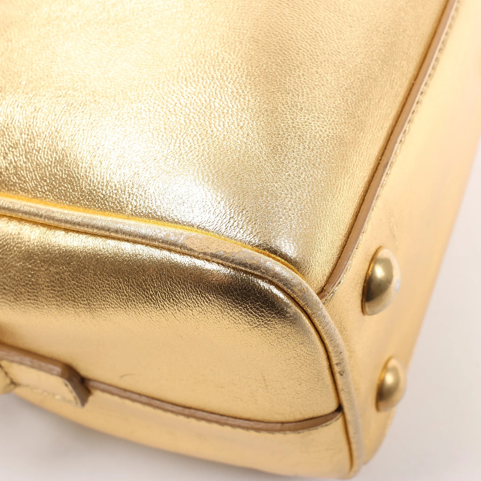 Saint Laurent Paris Baby Duffle Leather 2Way Handbag in Gold 330958