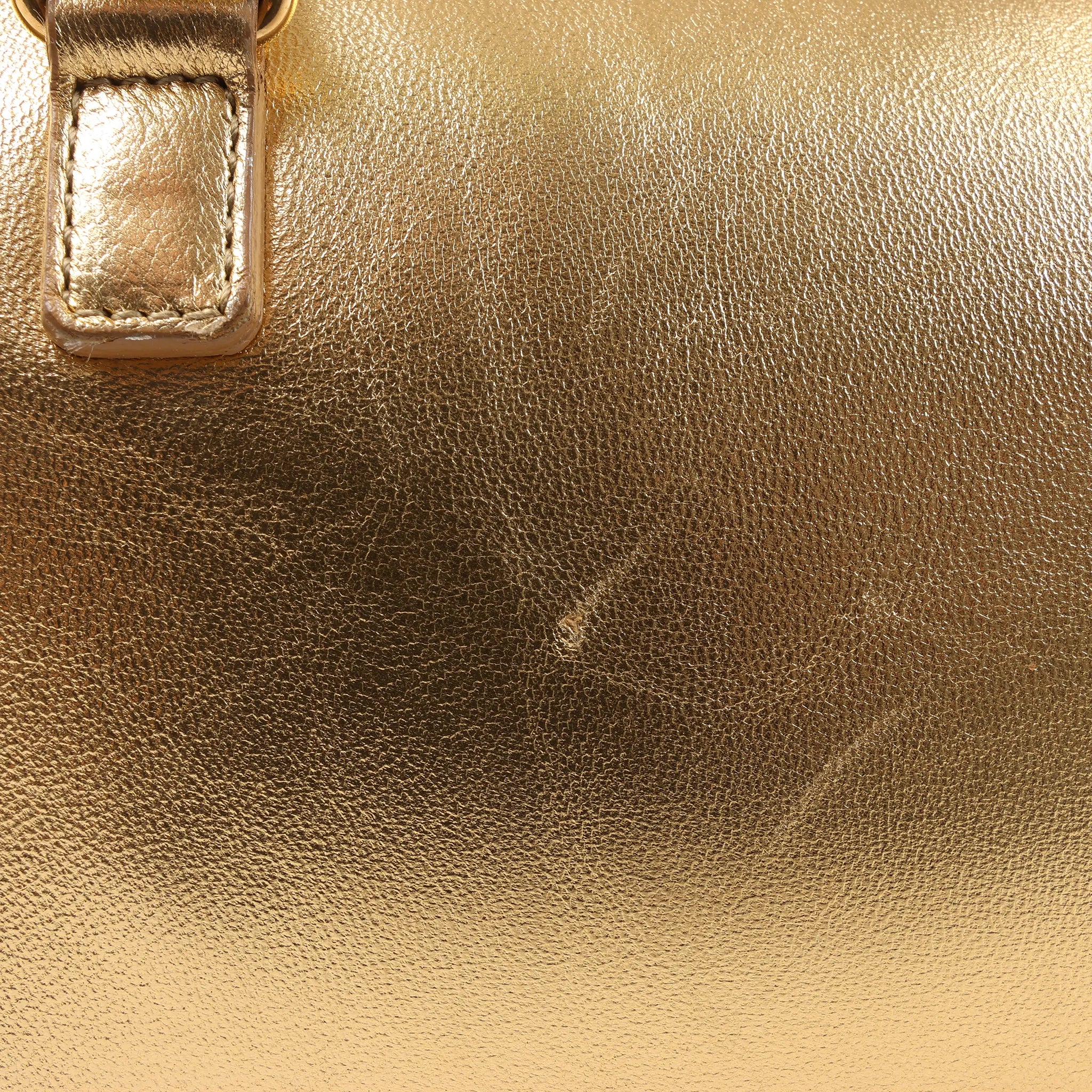 Saint Laurent Paris Baby Duffle Leather 2Way Handbag in Gold 330958
