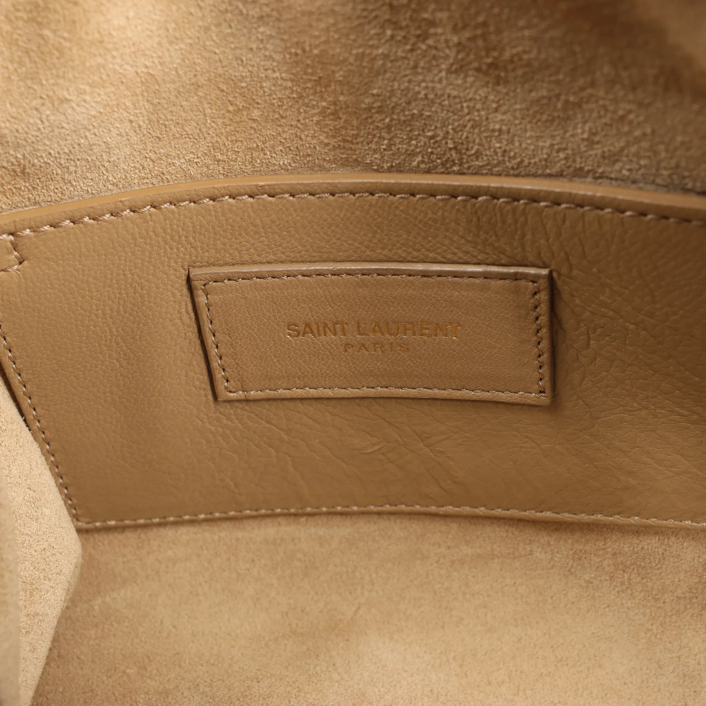 Saint Laurent Paris Baby Duffle Leather 2Way Handbag in Gold 330958