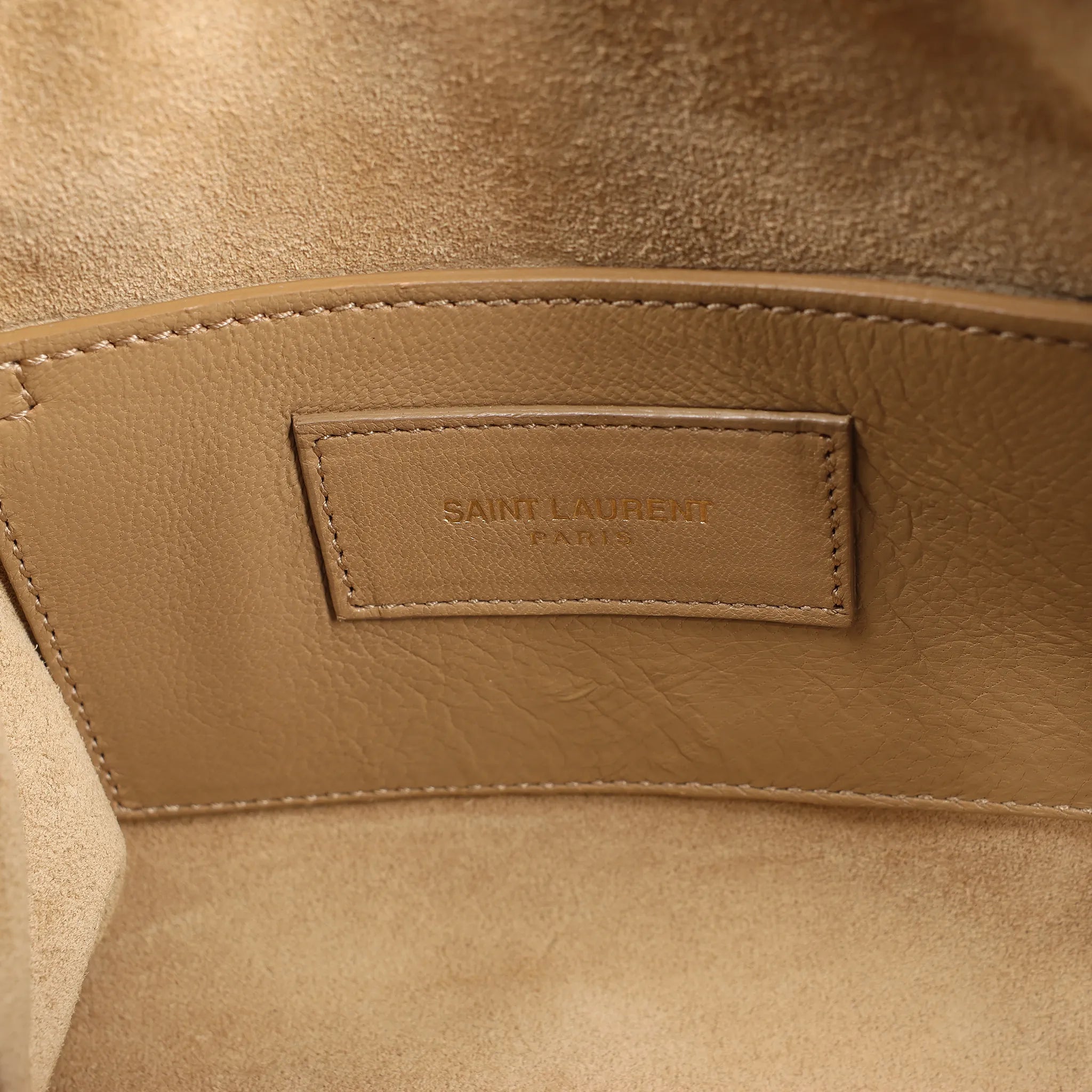 Saint Laurent Paris Baby Duffle Leather 2Way Handbag in Gold 330958
