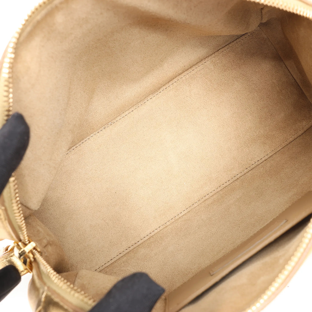 Saint Laurent Paris Baby Duffle Leather 2Way Handbag in Gold 330958