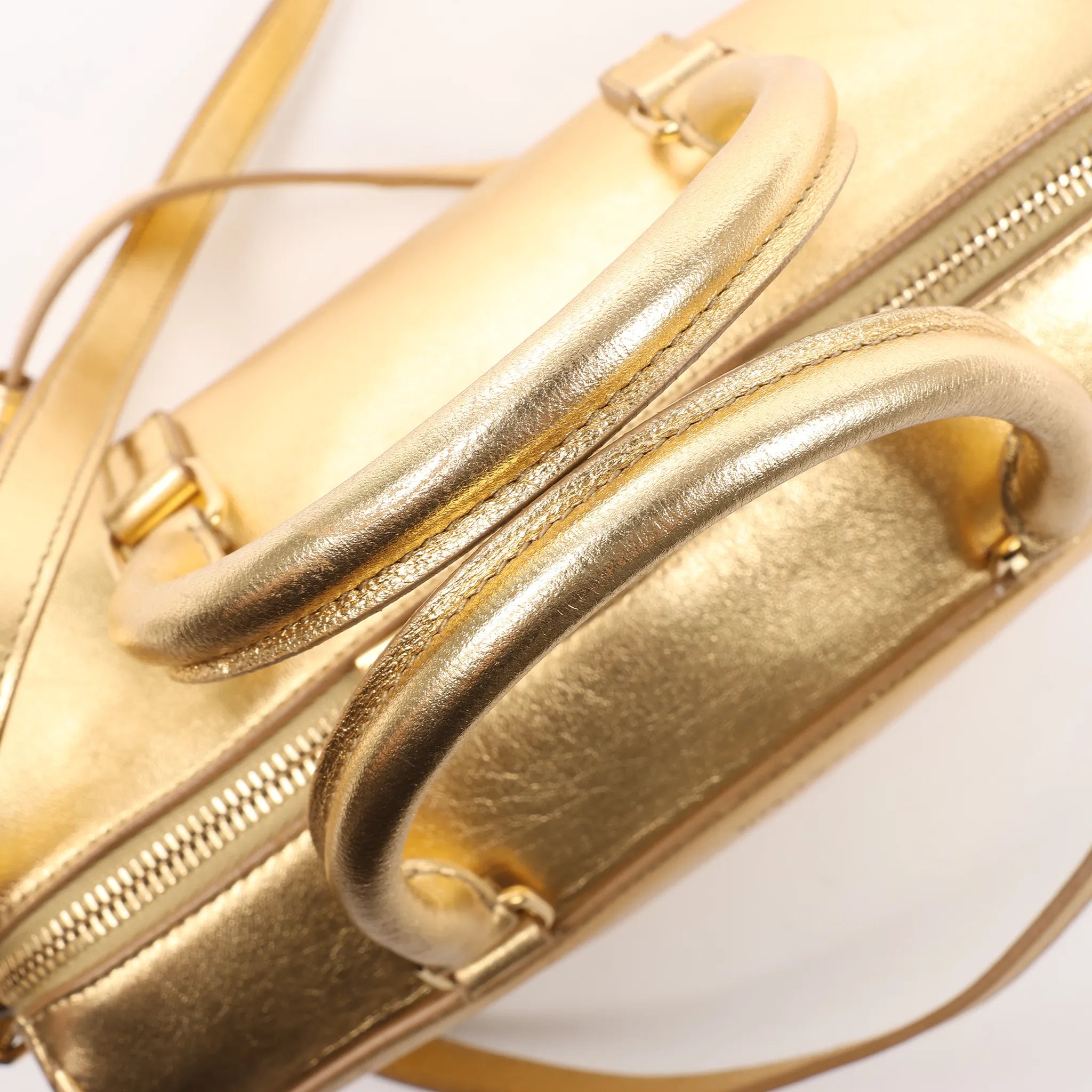 Saint Laurent Paris Baby Duffle Leather 2Way Handbag in Gold 330958