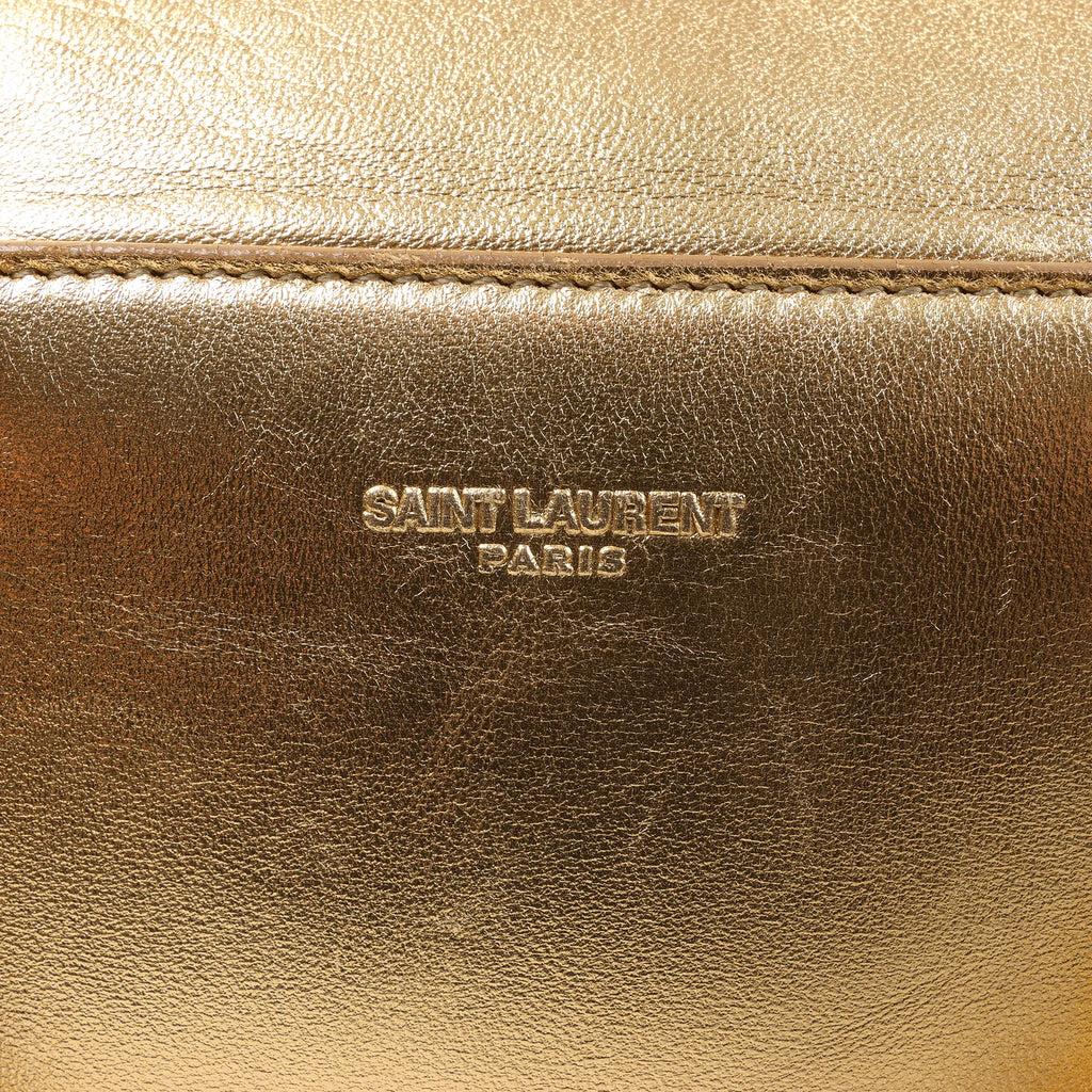 Saint Laurent Paris Baby Duffle Leather 2Way Handbag in Gold 330958