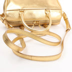 Saint Laurent Paris Baby Duffle Leather 2Way Handbag in Gold 330958